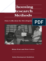 Choosing Research Methods: Data Collection For Development Workers