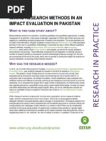 Mixing Research Methods in An Impact Evaluation in Pakistan