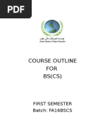 Course Outline FOR BS (CS) : First Semester Batch: FA16BSCS