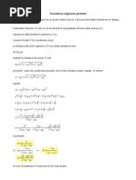 Formulario Ragionato Parabola