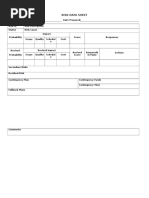 Risk Data Sheet: Project Title: Date Prepared