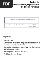 Indice de Produtividade Poço Vertical (Exercicio)