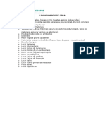 Check List - Levantamento de Obra