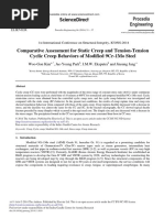 Comparative Assessment For Static Creep and Tension Tension Cyclic Creep Behaviors of Modified 9Cr 1mo Steel 2014 Procedia Engineering