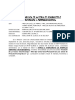 Acta de Internamiento de Saldo de Materiales Bajo Custodia Al Almacen Central de La Municipalidad Distrital de Pomacanchi