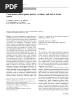 Centrosome-Related Genes, Genetic Variation, and Risk of Breast Cancer