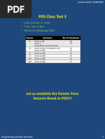 PDS Class Test 2: Let Us Establish The Pointer From Autumn Break To PDS!!!