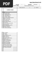 Input Data Sheet For E-Class Record: Region Division School Name