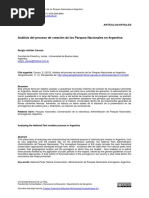 Caruso Analisis Del Proceso de Creación de Los Parques Nacionales en Argentina PDF