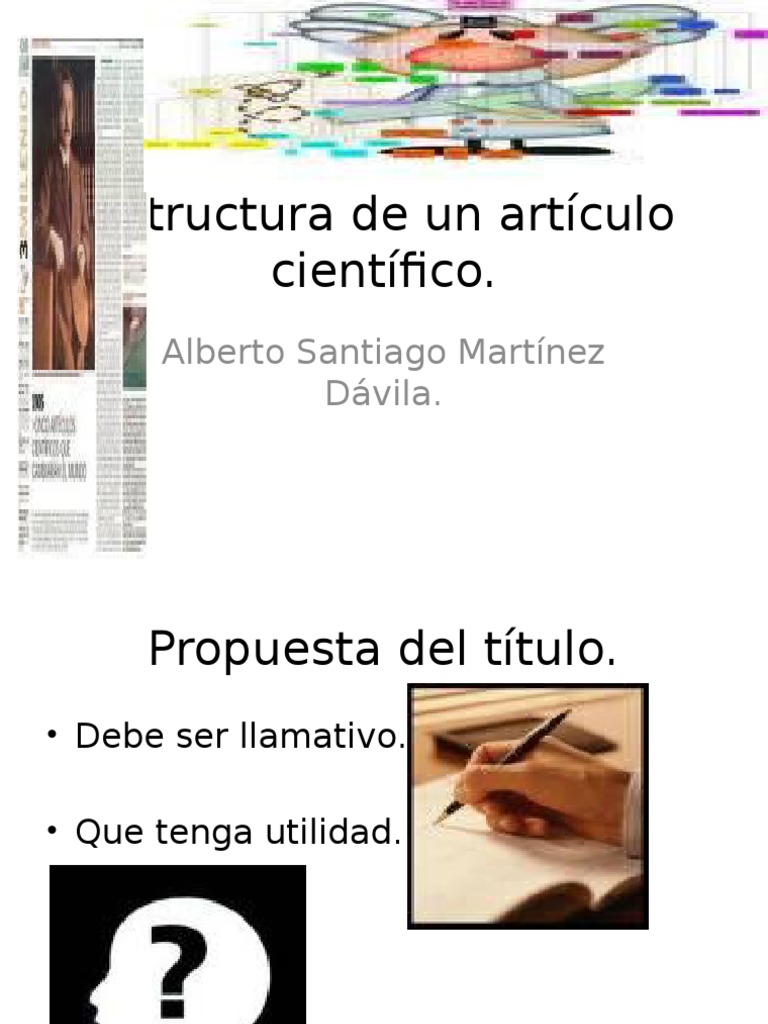 Estructura De Un Artículo Científico Alberto Santiago Martínez Dávila