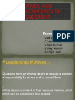 Motives and Characteristics of Leadership