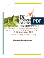 IX Congreso de Ornitología Neotropical Perú