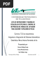 Lista de Instrucciones en Festo para El Control de Un Proceso Del Módulo Del Actuador para Succión y Expulsión de Piezas