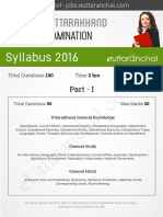 Uttarakhand Samuh G Exam Syllabus