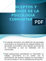 Conceptos y Métodos de La Psicología Comunitaria