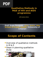 Qualitative Methods in M&E of Hiv and Aids Programme: Prof. Supa Pengpid, University of Limpopo