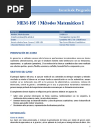 Mem105 Metodos Matematicos I