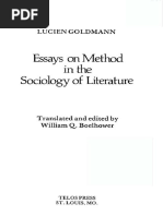 Goldmann Lucien Essays On Method in The Sociology of Literature PDF