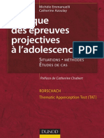 Pratique Des Epreuves Projectives A l'Adolescence-Dunod