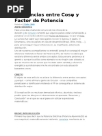 Diferencias Entre Cosφ y Factor de Potencia