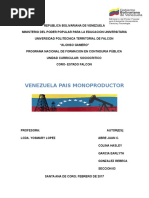 Venezuela Pais Monoproductor