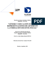 Género y Educación Formal Representaciones de Género en La Formación Docente Inicial PDF