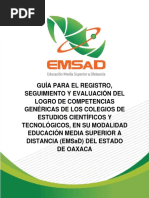 Guía para El Registro Seguimiento y Evaluación Del Logro de Competencias Genéricas EMSaD Junta Directiva PDF