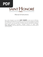 SAINT HONORE Manuel Instructions