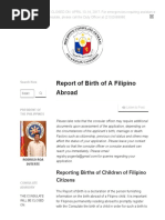 Report of Birth of A Filipino Abroad - Philippine Consulate General Los Angeles California