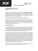 Informe Del Auditor Independiente - Salvedad