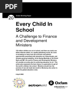 Every Child in School: A Challenge To Finance and Development Ministers