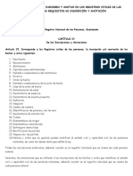 Listado de Hechos y Actos Que Se Inscriben y Anotan en Los Registros Civiles de Las Personas