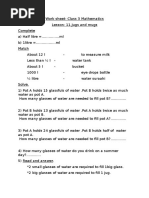 Class 3 Work Sheet Maths