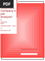 Job Analysis in Coke