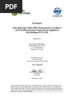 Test Report Solar Reflectance Index (SRI) Measurements According To ASTM E1980 On Paving Cement Mortar Supplied by SMS Holdings (PVT) LTD