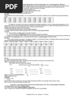 Estimation of Parameters