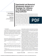 Experimental and Numerical Aerodynamic Analysis of A Passenger Car