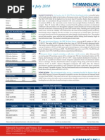 Morning Notes 14 July 2010: Mansukh Securities and Finance LTD