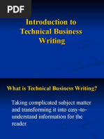 Introduction To Technical Business Writing