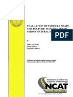 Evaluation of Particle Shape and Texture: Manufactured Sands Versus Natural Sands