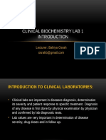 Clinical Biochemistry Lab 1: Lecturer: Bahiya Osrah