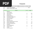 Presupuesto Sedimentador