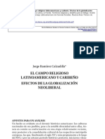 El Campo Religioso Latinoamericano y Caribeño. Efetos de La Globalización PDF