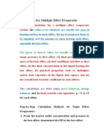 Calculation For Multiple Effect Evaporator