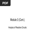 Module 3 (Cont.) : Analysis of Resistive Circuits