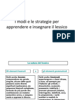 I Modelli E Le Strategie Per Insegnare Il Lessico 1