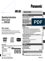 Panasonic DVD-S33 User Manual