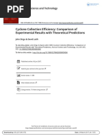 Cyclone Collection Efficiency Comparison of Experimental Results With Theoretical Predictions