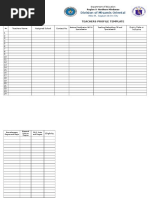 Division of Misamis Oriental: Teachers Profile Template