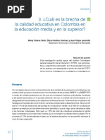 Cual Es La Brecha de Calidad Educativa en Colombia en Educacion Media y Superior